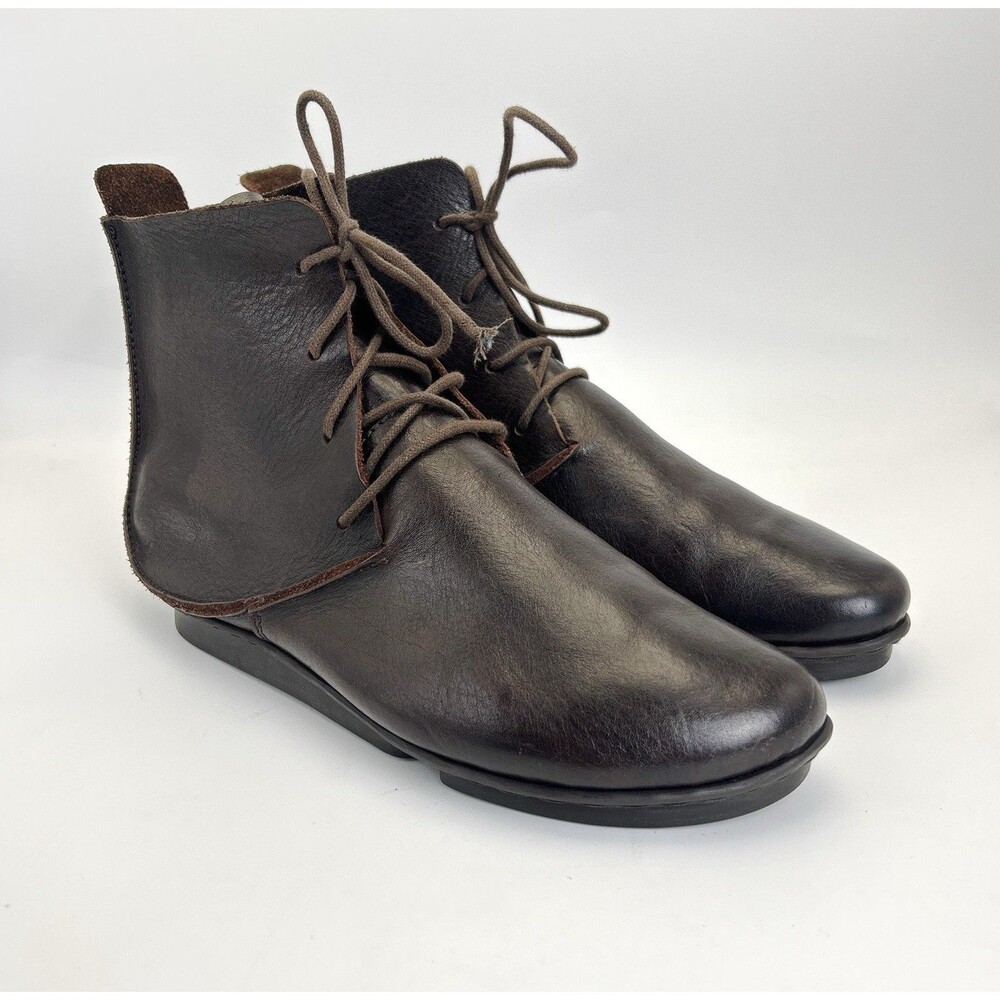 Trippen Lace-Up Ankle Shoes Women's Sz EU 40 US 8.5 Brown Leather Nomad F? - Picture 2 of 13